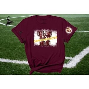 Washington Commanders Custom Bleached Football T-Shirt